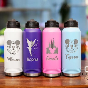 Personalized Disney Water Bottle, Custom Disney water Bottle, Family Disney Trip, Kids Water Bottle, Family Birthday Squad, Christmas Gift