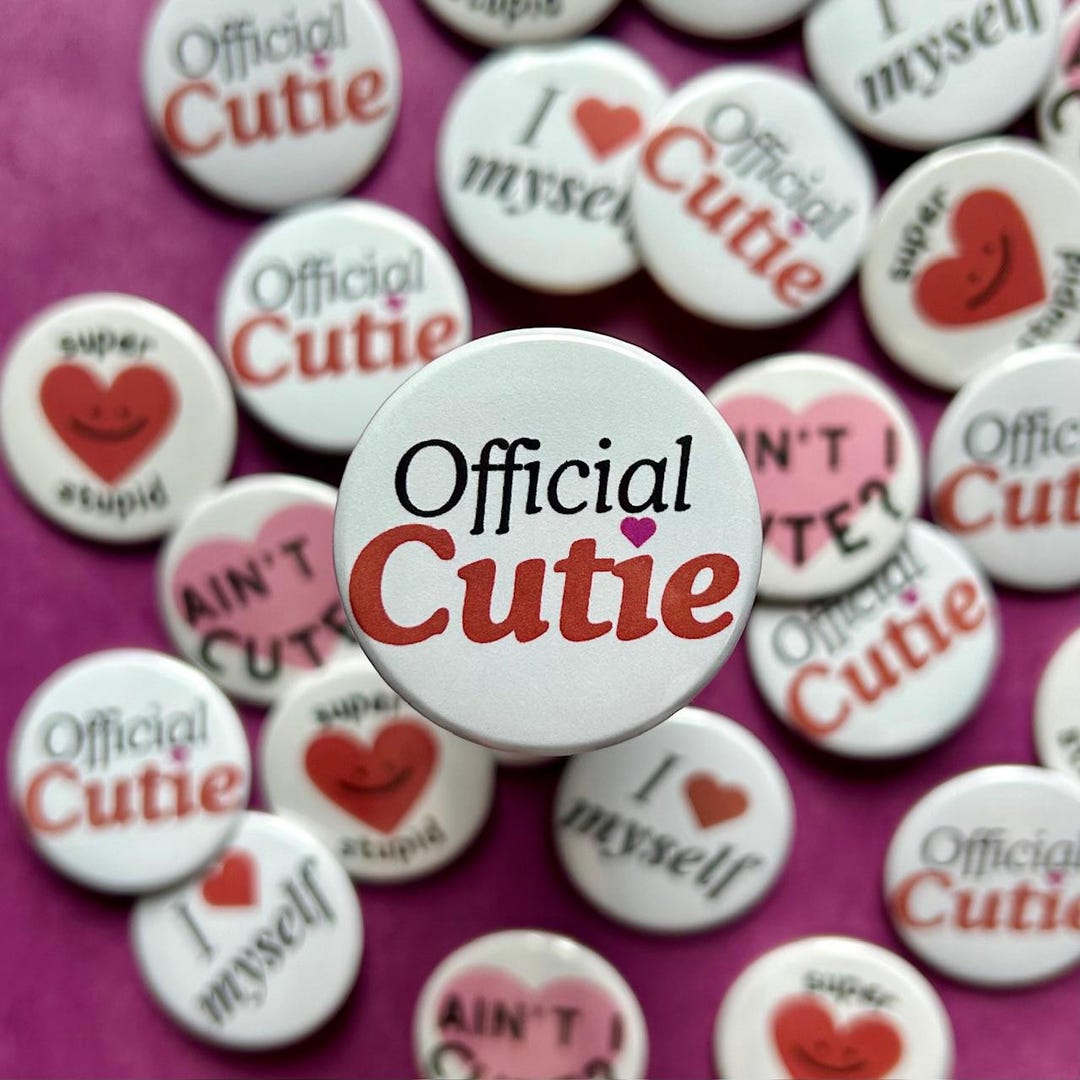 Official Cutie Pin - Valentine's Day Cute Love Button - Etsy