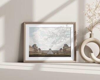 View of the Louvre, Paris Photo Print, Wall Art, Neutral Home Decor, Travel Photography