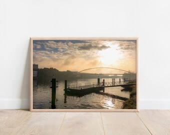 Morning on the Maas, Netherlands, Sunrise, Photo Print, Maastricht, Europe, Wall Art, Home Decor