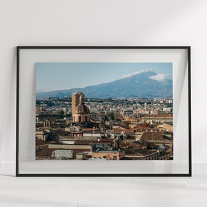 Vue sur les toits de Catane, Sicile, Etna, Italie, Tirage photo, Europe, Art mural, Décoration intérieure