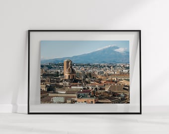 Skyline view of Catania, Sicily, Mount Etna, Italy, Photo Print, Europe, Wall Art, Home Decor
