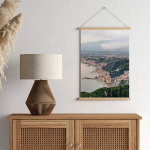 Printable, View from Roman Theater, Taormina, Sicily, Italy, Digital Download, Europe, Wall Art, Home Decor
