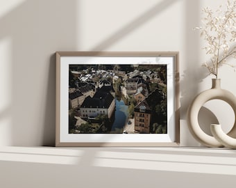 Printable, Luxembourg City, de Grund, Luxembourg, Digital Download, European Travel Photo, Wall Art, Home Decor