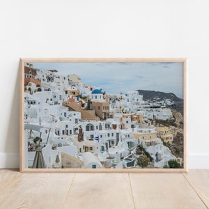 Printable, Santorini Views, Greece, White buildings of Santorini, Digital Download, Europe, Wall Art, Home Decor