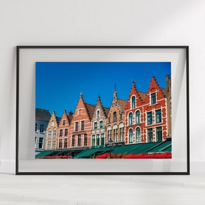 Facades on the Bruges Square, Bruges, Belgium, Travel Photo, Photo Print, Europe, Wall Art, Home Decor