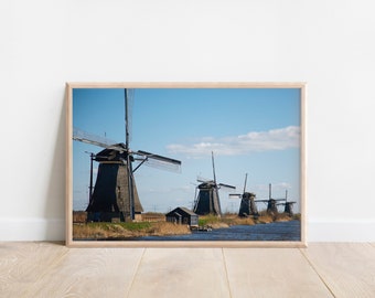 Kinderdijk, Netherlands, Photo Print, Molen, Europe, Wall Art, Home Decor, old windmills