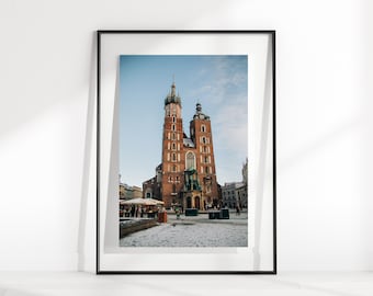 Bell Tower in the Square, Photo Print, Krakow, Poland, European Travel Photo, Wall Art, Home Decor