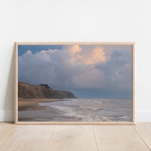 Printable, Lighthouse on a cliff at Dusk, Skagen, Denmark, Travel Photo, Digital Download, Europe, Wall Art, Home Decor