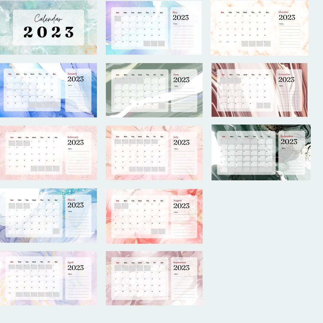 2023-digital-or-printable-marble-calendar-with-notes-etsy