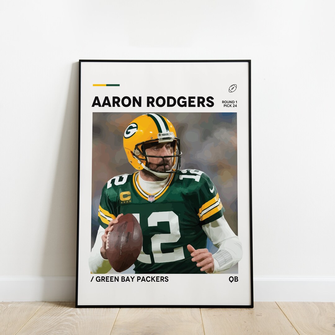 Aaron Rodgers Poster NFL Poster Green Bay Packers Poster Etsy