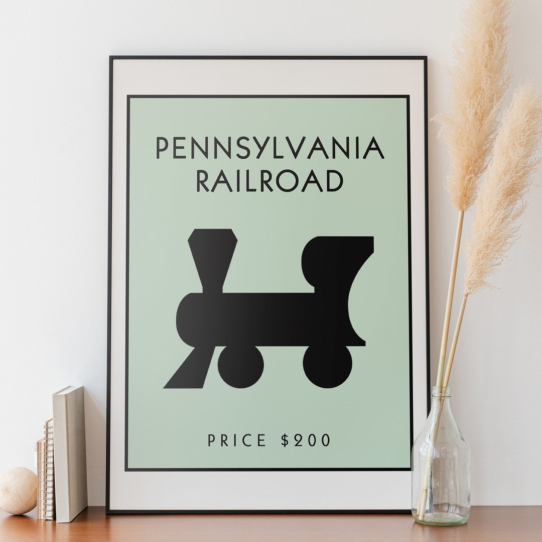 Minimalist Monopoly Railroad Monopoly Home Decor Monopoly Etsy