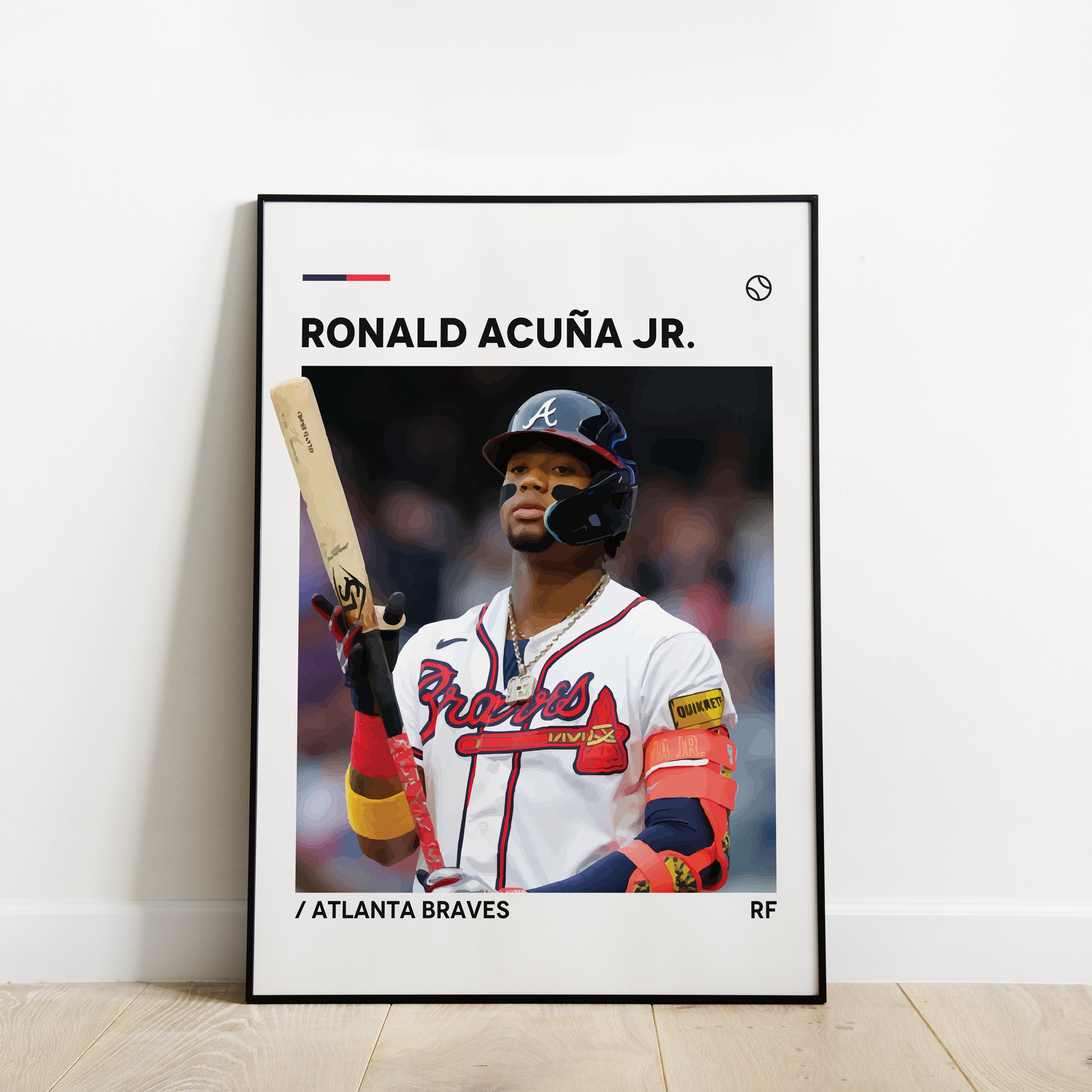 Ronald Acuna Jr Autographed Atlanta Custom Navy Baseball Jersey - JSA  (Black Ink)