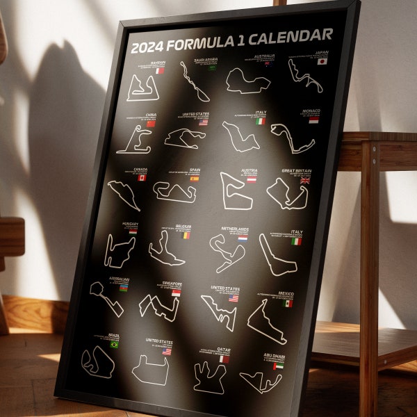 Formula 1 2025 Calendar Etsy