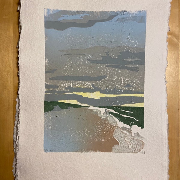 Woodcut 2024 Surf Beach Coast 2/7 France Waves Surfing Freedom