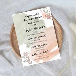 Progressief dinermenu/uitnodiging