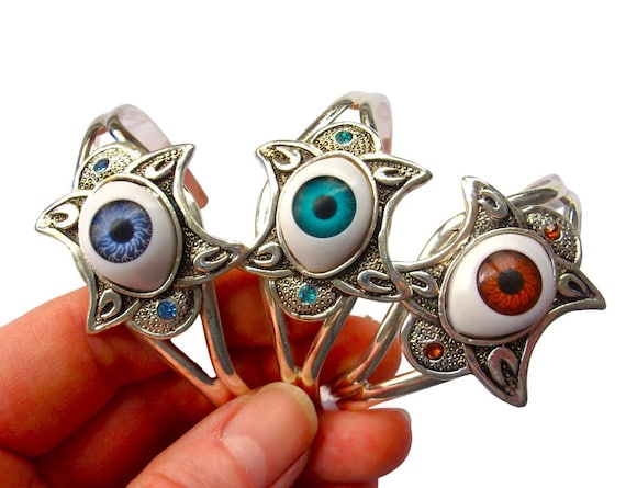 Eye-Catching Eyeball Bangle - Adjustable Unisex C… - image 1