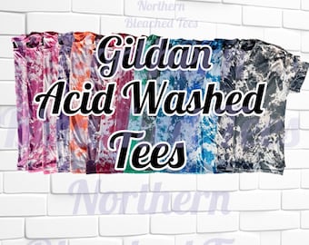 Camisetas con lavado ácido, listas para enviar, camisetas blanqueadas sin blanquear, venta al por mayor, camisetas Gildan con lavado ácido, unisex, camisetas blanqueadas, camisetas de poliéster