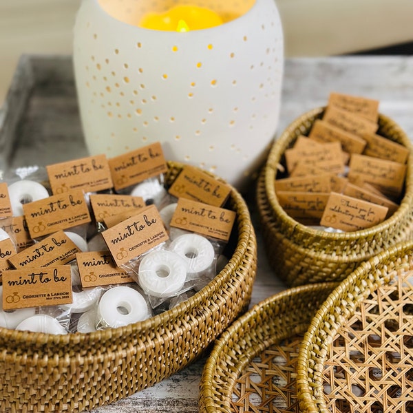 Dainty Wedding Favors Mint to Be Personalized Tags with Lifesavers for Guests, Customizable for any Parties!