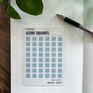 Pegatinas cuadradas en tonos joya / Etiquetas translúcidas para planificador / Dorado, azul, rubí y sol / Accesorios para Bullet Journal / 0,25 pulgadas