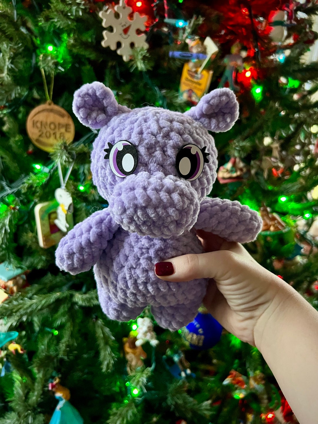 Soft Hippo Plushie, Crochet Plush, Baby Hippo, Stuffed Animal Gift