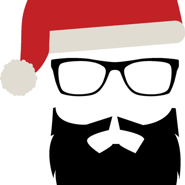 Hipster Santa SVG, PNG, DXF