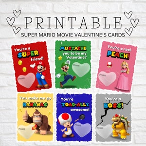 Cartes imprimables de la Saint-Valentin du film Super Mario