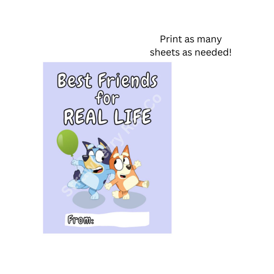 PRINTABLE Bluey Themed Valentine's Day Cards - Etsy