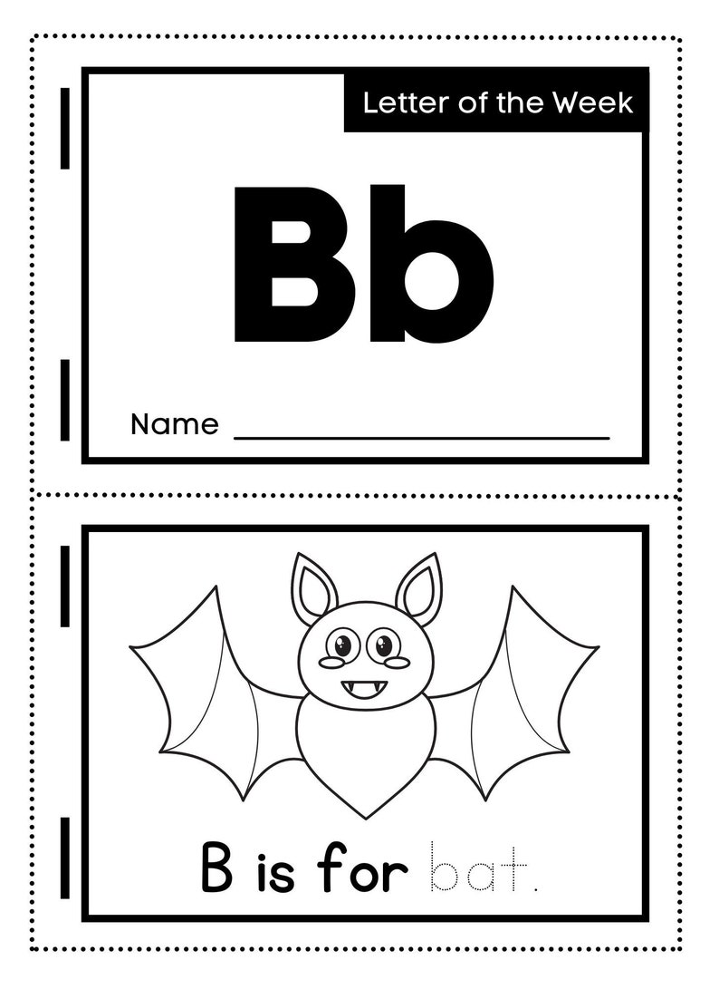 Letter of the Week Alphabet Flashcards Letter Tracing Etsy