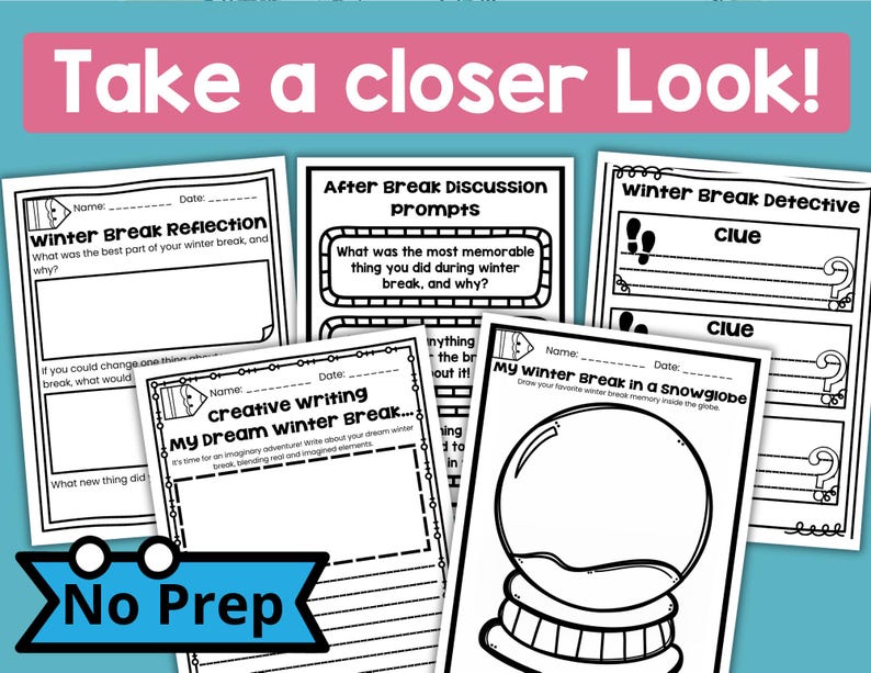 Back From Winter Break Welcome Back Activities, Snow Globe & Winter Fun ...