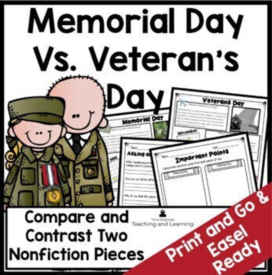 Memorial Day Activities for Kids Compare and Contrast