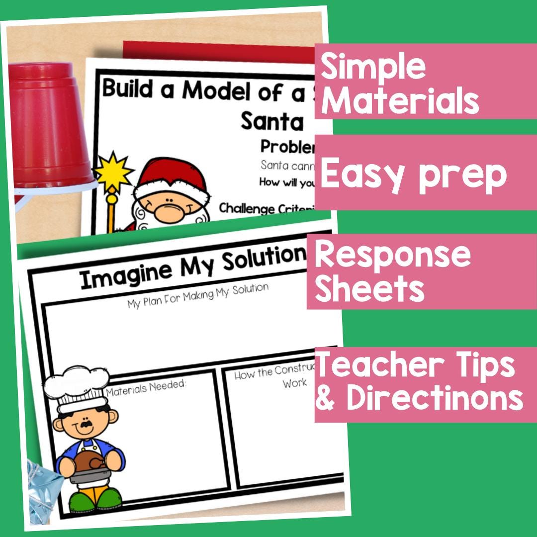Christmas STEM Story Stations Makerspace Task Cards: Challenges and ...