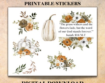 Jesaja 40:8, Bijbel Journaling Stickers Afdrukbaar, Diversiteit, Christelijk geloof, Bijbelstudie, Planner, Bijbelstickers, Instant Download