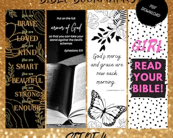 Printable Bookmarks, Bible Verse Texts, Instant Download, Bible Journaling, Bible Gift For Her, Bible Study, Bible Study Accessories