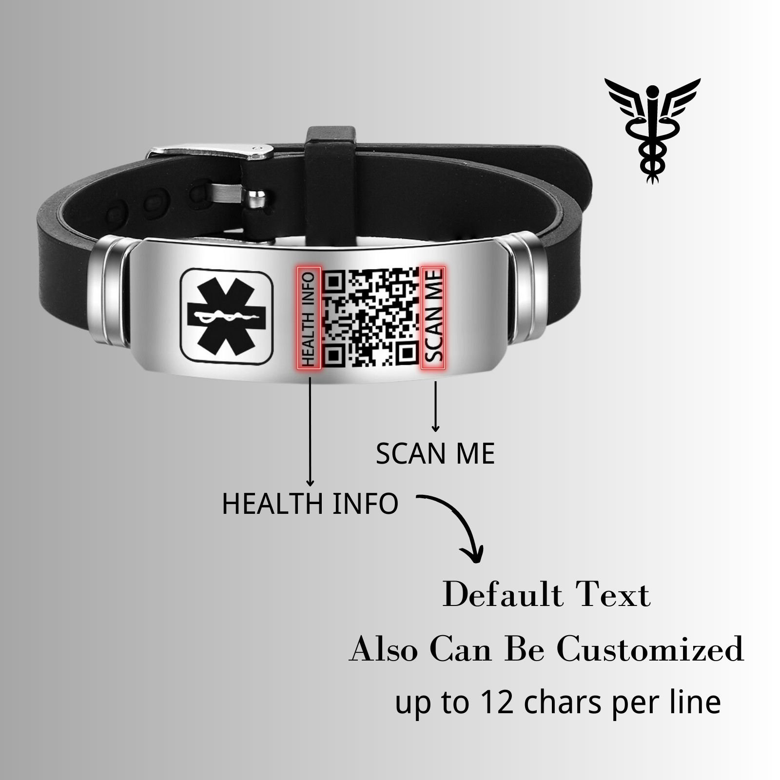 Custom QR Code Medical Alert Bracelet for Men/women Update Etsy