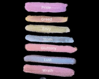 Mica Powder Interference Pigment Colorants for Epoxy Resin Crafts, Freshies, Nail Polish Seven Deadly Sins Collection