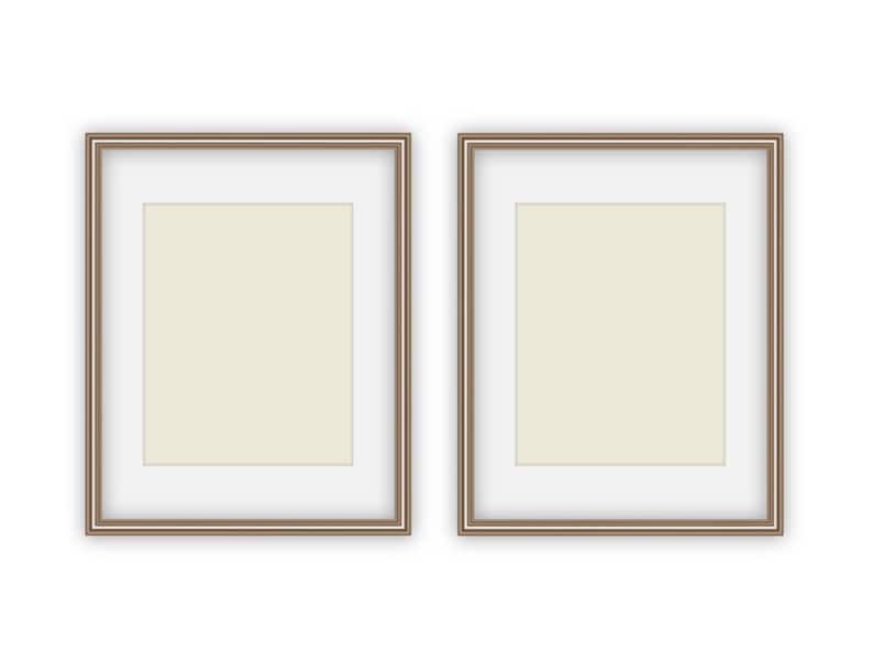 Set van 2 donkergouden frames op witte achtergrond afbeelding 2