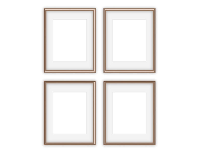 Set of 4 Dark Gold Frames on white background 画像 2