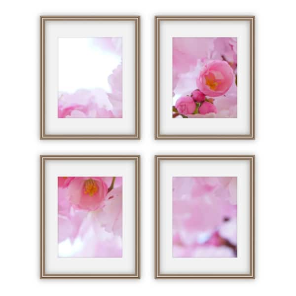 Set of 4 Dark Gold Frames on white background