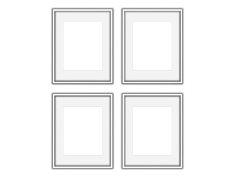 Set of 4 Silver Frame Mockup 8x10 画像 2