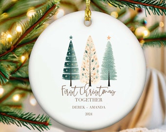 First Christmas, Engagement Ornament, Personalized Ornament, Couples Ornament, Our First Christmas, Married Ornament