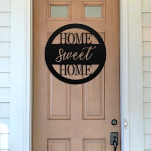 Metal Home Sweet Home Sign: Farmhouse Wall Decor