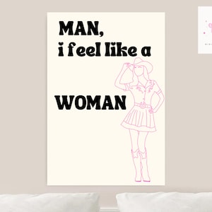 Man I Feel Like A Woman Poster, Disco Cowgirl Wall Art Instant Download, Trendy Wall Art Poster Decor, Shania Twain Country Music Poster