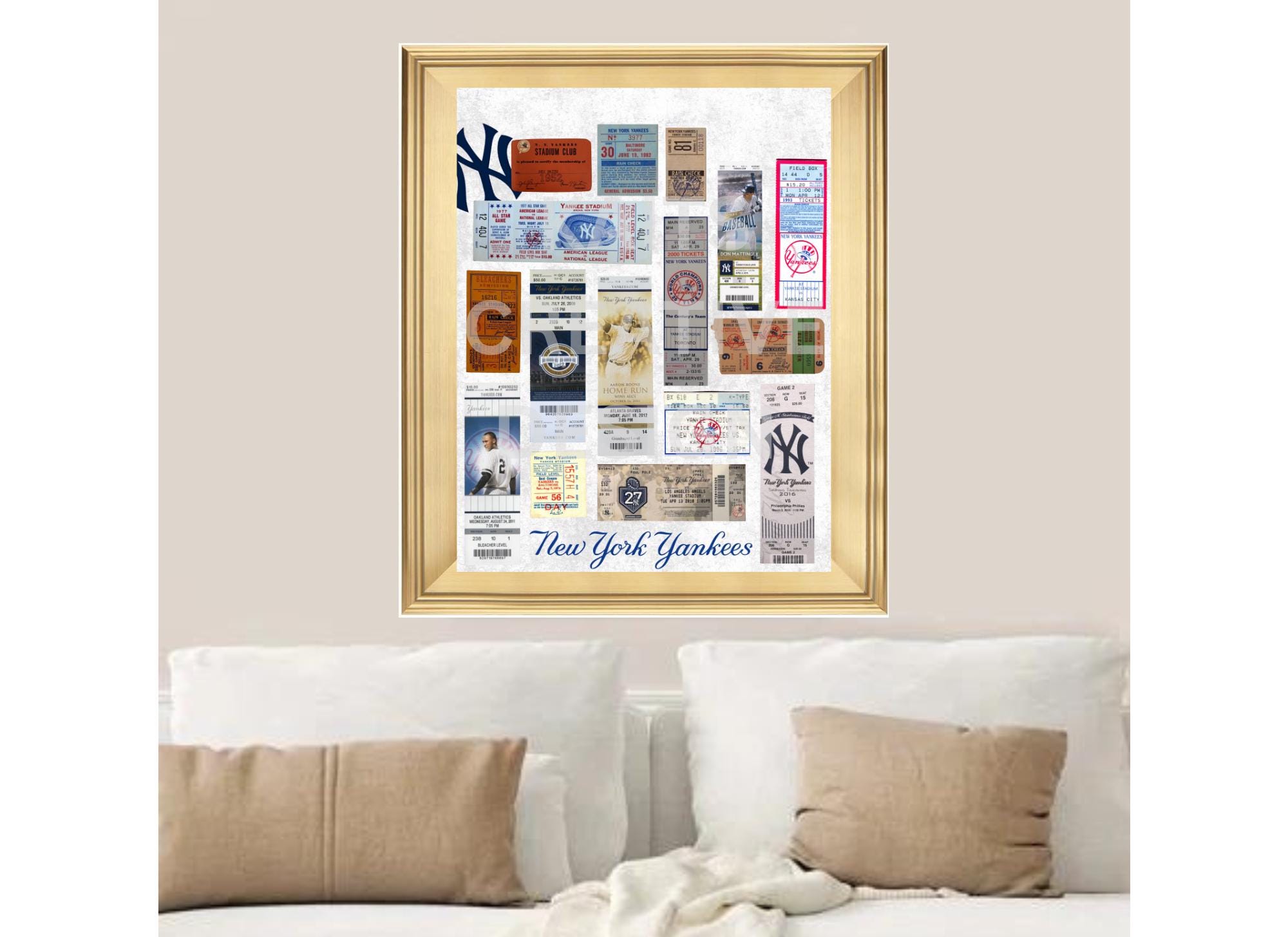 Panneau Métallique Reproduction Vintage New York Yankees 1969 - 8 X 12 Pouces