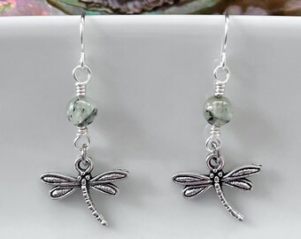 Dragonfly Dangle Earrings | Crystal Earrings | Spiritual | Jewelry | Energy Earrings | Nature Lover