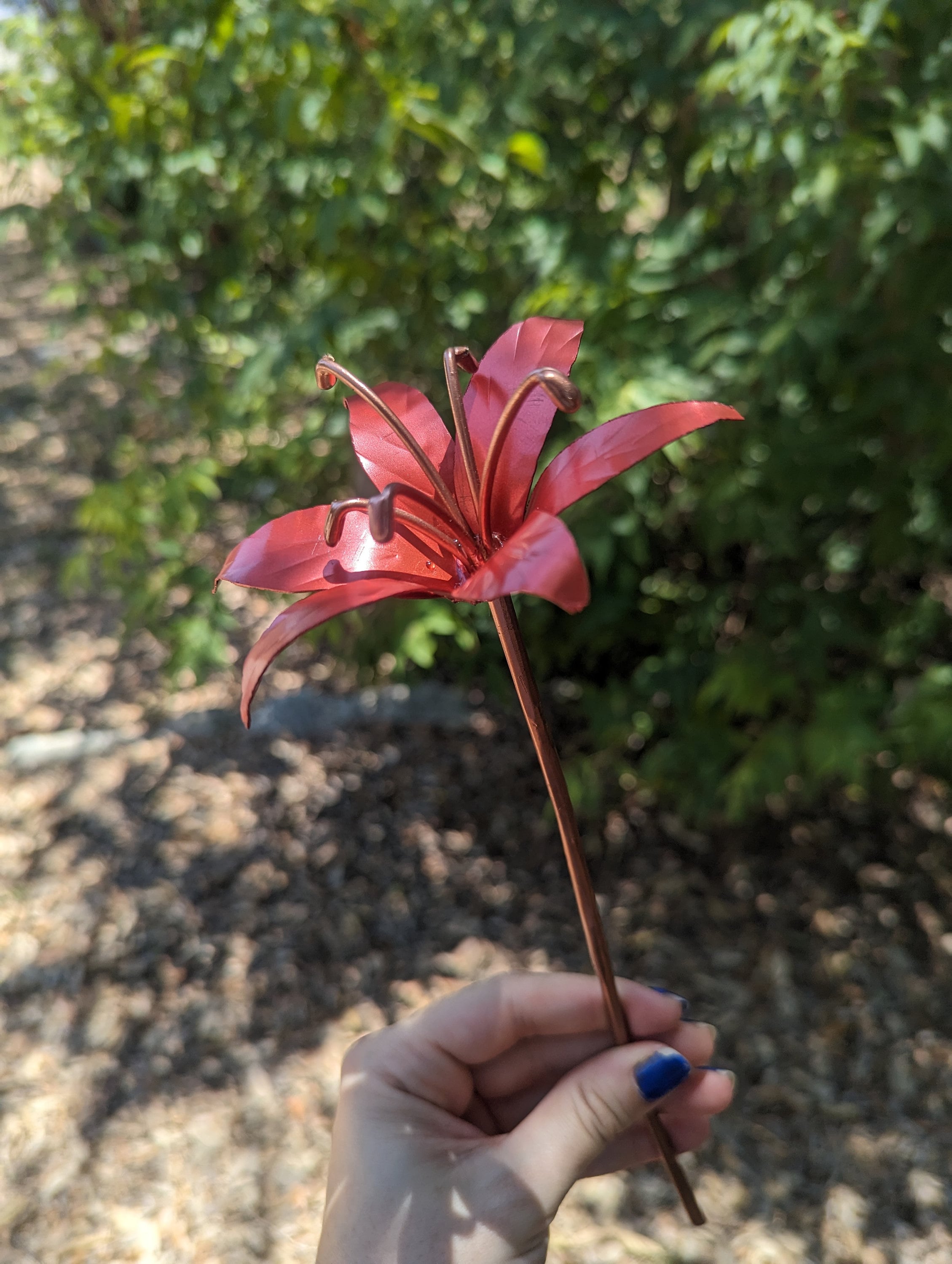 Lily❤️ Handmade Copper Lily Flower, Unique Metal Tropical Lily Decor
