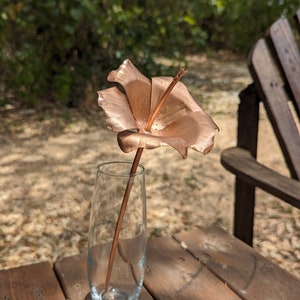 Handmade Copper Hibiscus Flower | Unique Metal Tropical Gift for Anniversary, Valentine&#39;s Day | Custom Colors