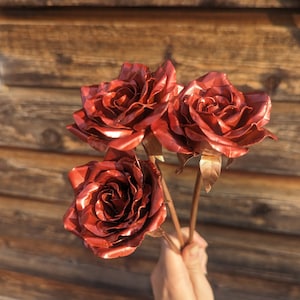 Handmade Copper Rose | Custom Metal Flower Gift for Her for Anniversary/Valentine’s Day