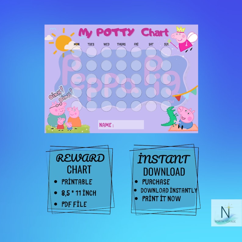 Peppa Pig Potty Training Rewards Chart Printable , Peppa Pig Potty