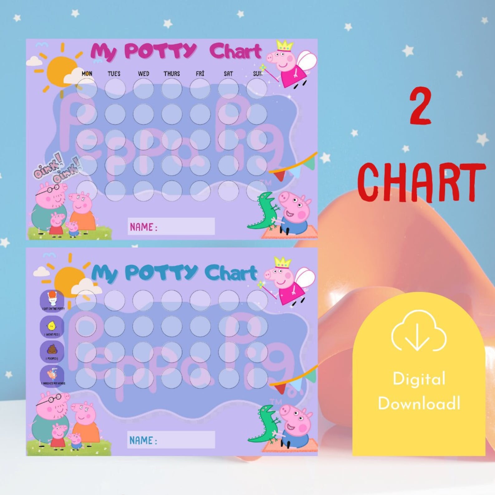Peppa Pig Potty Training Rewards Chart Printable , Peppa Pig Potty ...